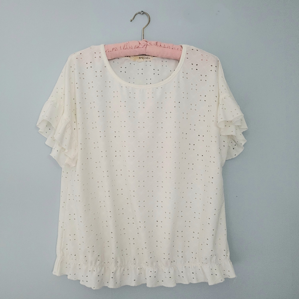 Eyelet Ruffle Top